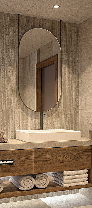 A bathroom design for the LÃ¼rzerhof Hotel