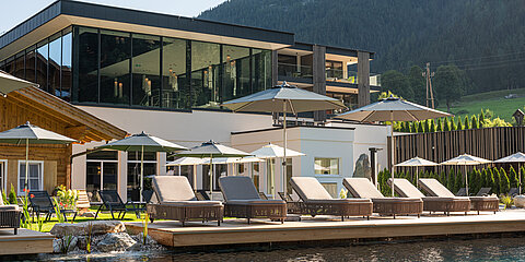 Exterior view of the wellness area at the Lürzerhof in Austria