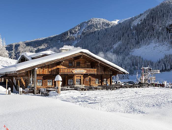 The Gnadenalm in winter landscape