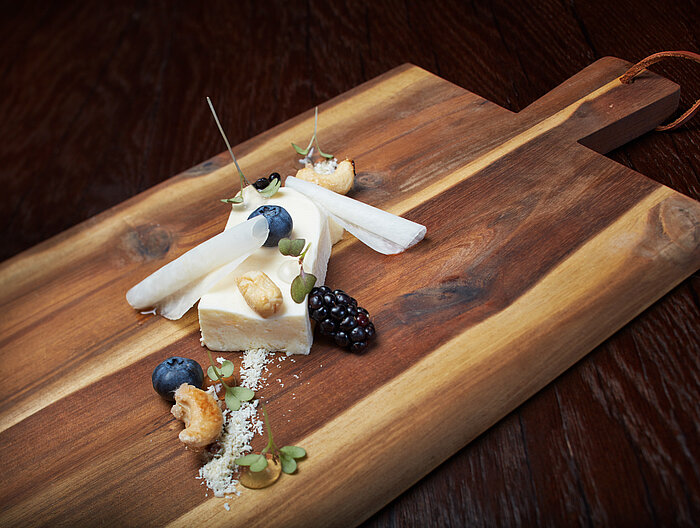 Delicious dessert with berries at the gourmet wellness hotel Lürzerhof