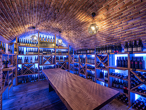 A wine cellar at the Gourmet & Wellness Hotel Lürzerhof