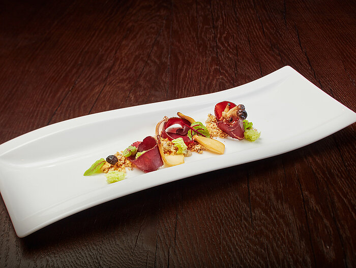Delicious dish at the gourmet wellness hotel Lürzerhof