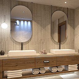A bathroom design for the Lürzerhof Hotel