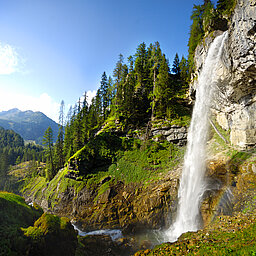 A waterfall in Obertauern in summer